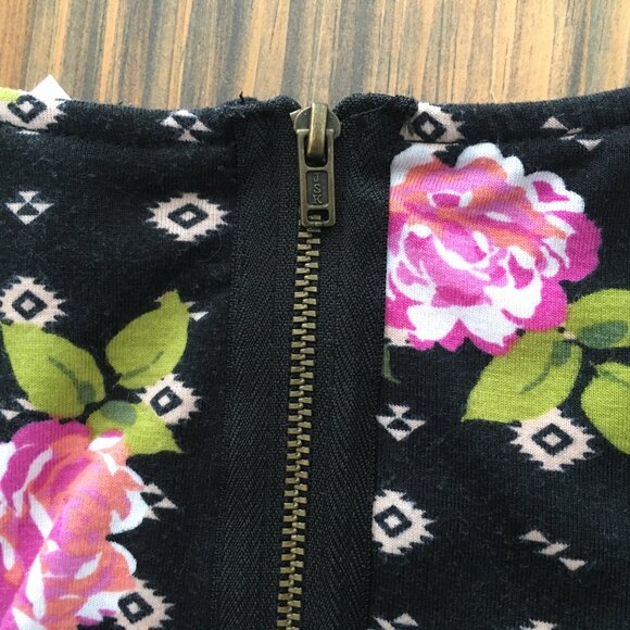 [Xhilaration] Black Geometric / Rose Print Sleeveless Sundress | XL | Good - Picture 9 of 12